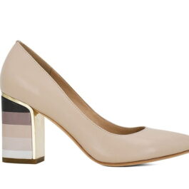 Czółenka na kolorowym obcasie