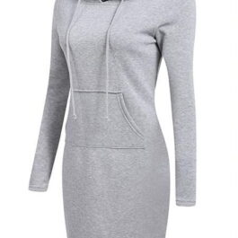 Długa bluza z kapturem sukienka