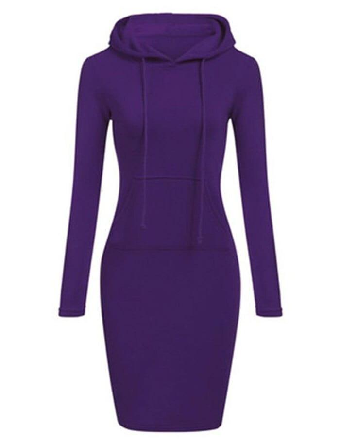 Długa bluza z kapturem sukienka - obrazek 7