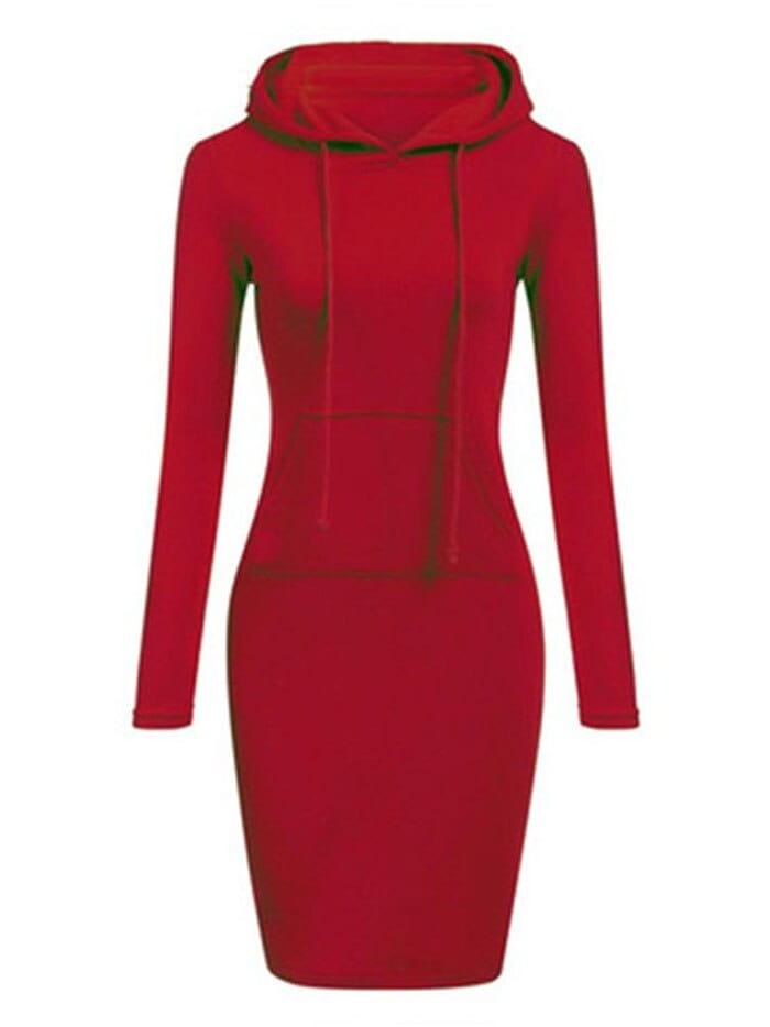 Długa bluza z kapturem sukienka - obrazek 9