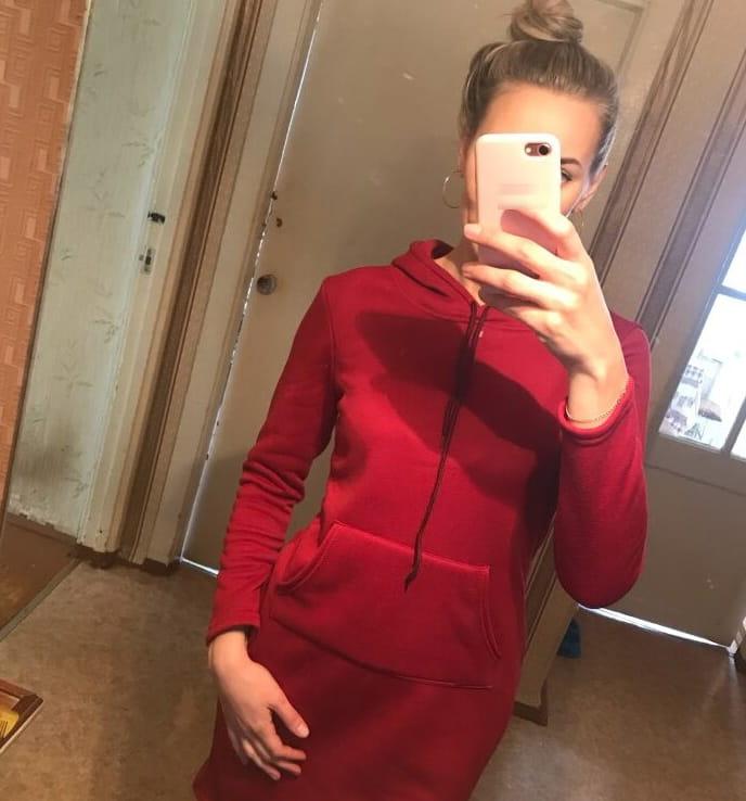 Długa bluza z kapturem sukienka - obrazek 15