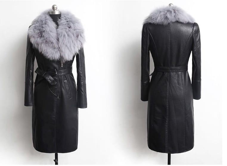 Płaszcz PU z futerkiem - obrazek 11