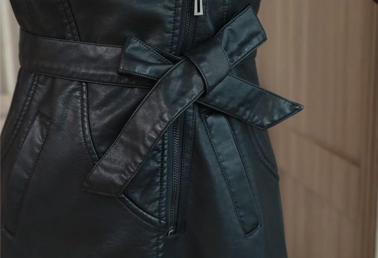 Płaszcz PU z futerkiem - obrazek 14