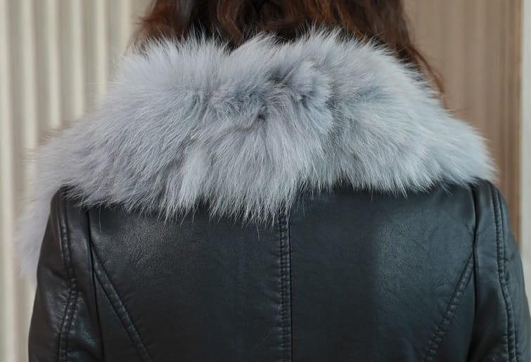 Płaszcz PU z futerkiem - obrazek 16