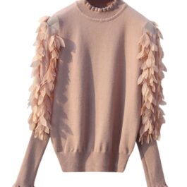 Marszczony półgolf rękawy płatki