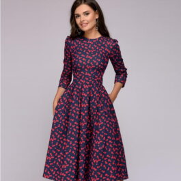 Sukienka trapezowa drukowana