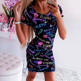 Sukienka mini  z napisami