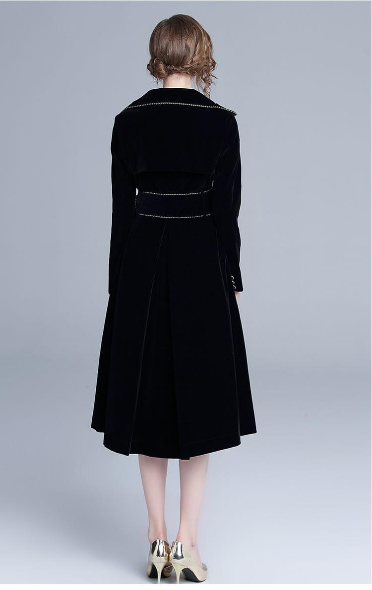 Czarny płaszcz trencz - obrazek 13