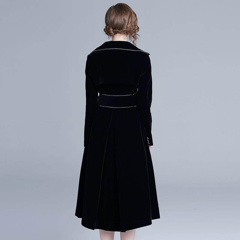 Czarny płaszcz trencz - obrazek 12