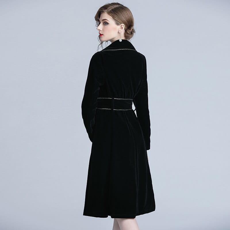 Czarny płaszcz trencz - obrazek 11