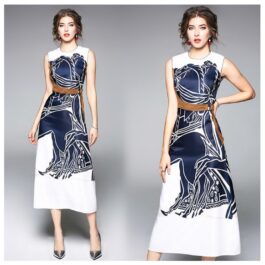 Sukienka bez rękawów drukowana