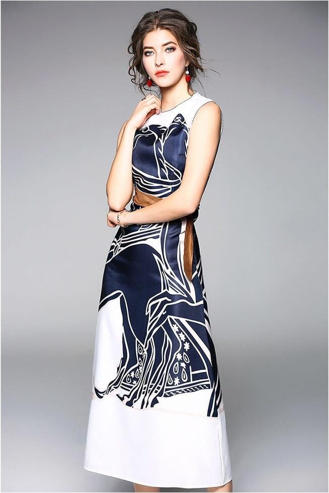 Sukienka bez rękawów drukowana - obrazek 5