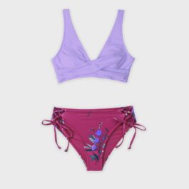 Strój kąpielowy sznurowany purple