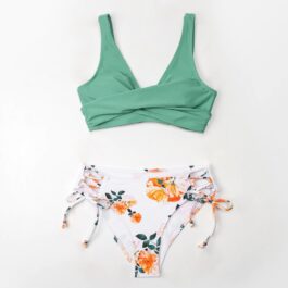 Strój kąpielowy sznurowany light green