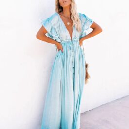 Luźna sukienka narzutka Sky Blue