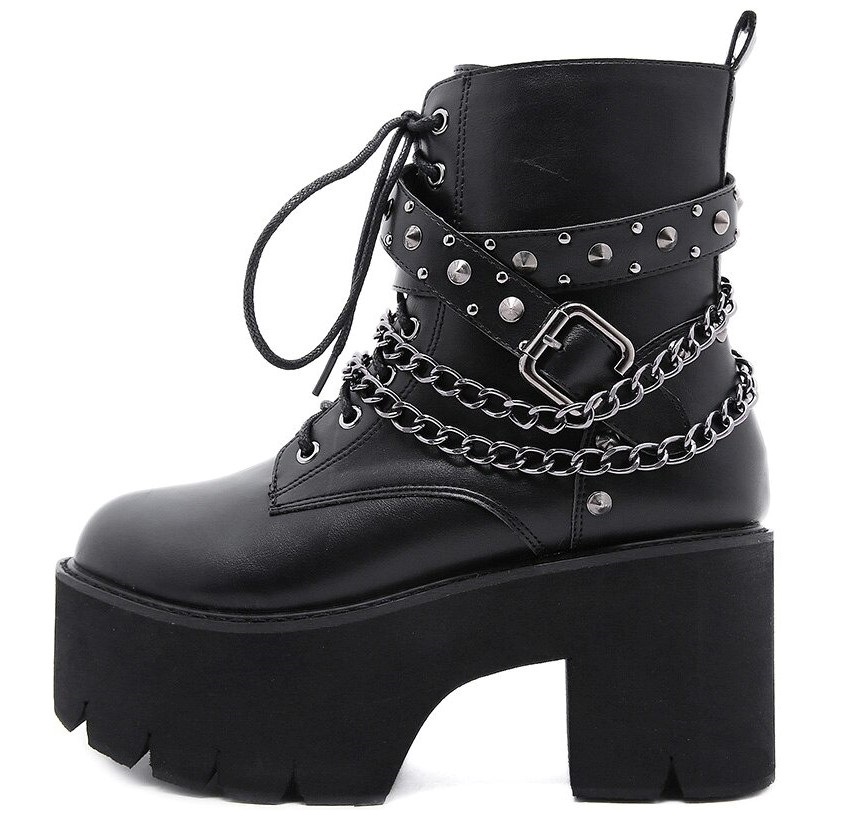 Botki platformy w stylu punk - obrazek 6