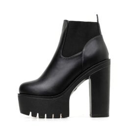 Czarne botki Rowland na platformie