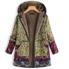 Długa kurtka płaszczyk ze wzorem