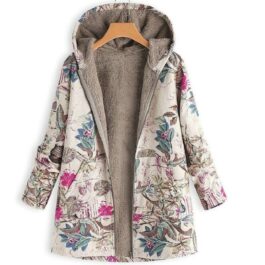 Długa kurtka płaszczyk ze wzorem