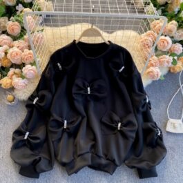 Bluza oversize z kokardami