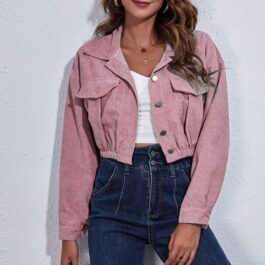 Krótka sztruksowa kurtka bluza