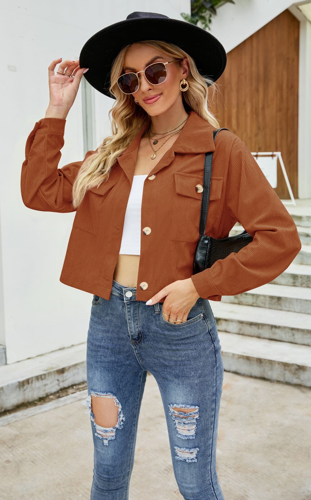 Krótka bluza sztruksowa - obrazek 14