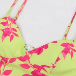 Cliva Zielono-różowa sukienka z rozcięciem